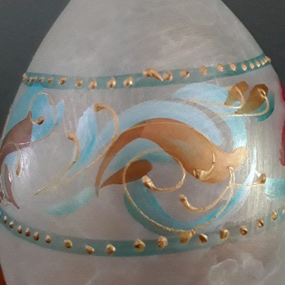 Vintage ARTE MURANO Frosted Art Glass Vase with Floral Motif - Made in Italy - Picture 3 of 5